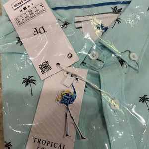 New men’s denim and flower tropical edition shirt